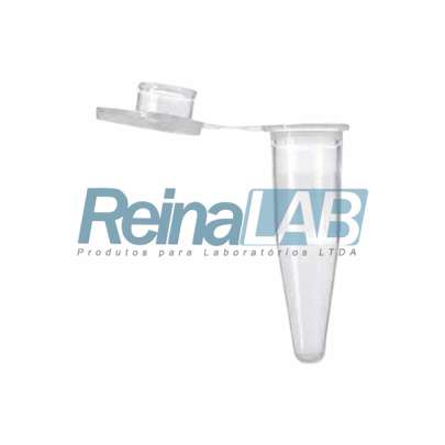 Microtubo de PCR em (PP) Fundo Cônico Transparente com Tampa - Pacote com 1000un.
