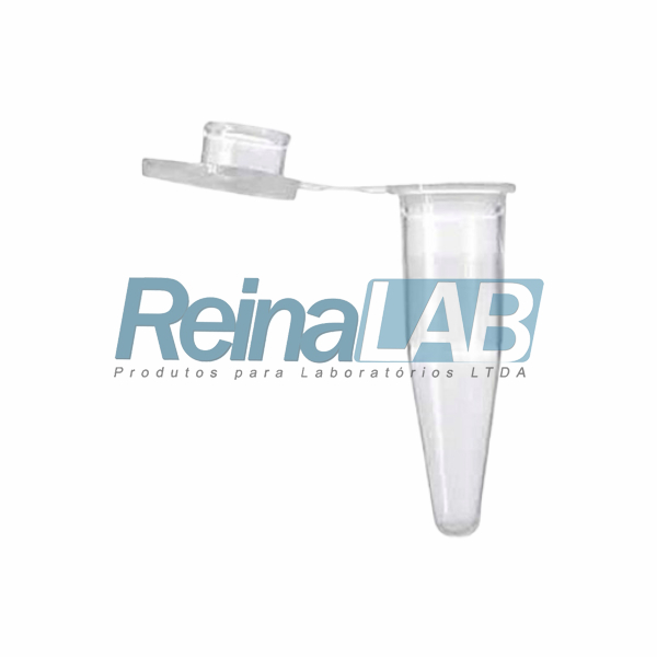 Microtubo de PCR em (PP) Fundo Cônico Transparente com Tampa - Pacote com 1000un.