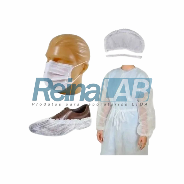 Kit Visita - Avental/ Máscara/ Propé e Touca