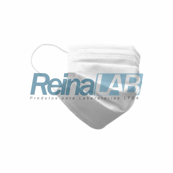 Máscara Tripla Cirúrgica Descartável Branca em TNT com Elástico e Clip - Pacote com 50un.